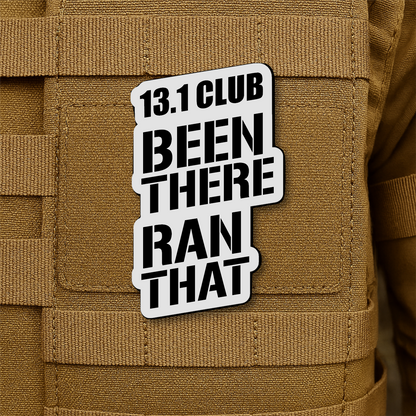 13.1 Club Been There Ran That Funny Half-Marathon Running Morale Patch 1.8"x3" Hook & Loop | Made in USA