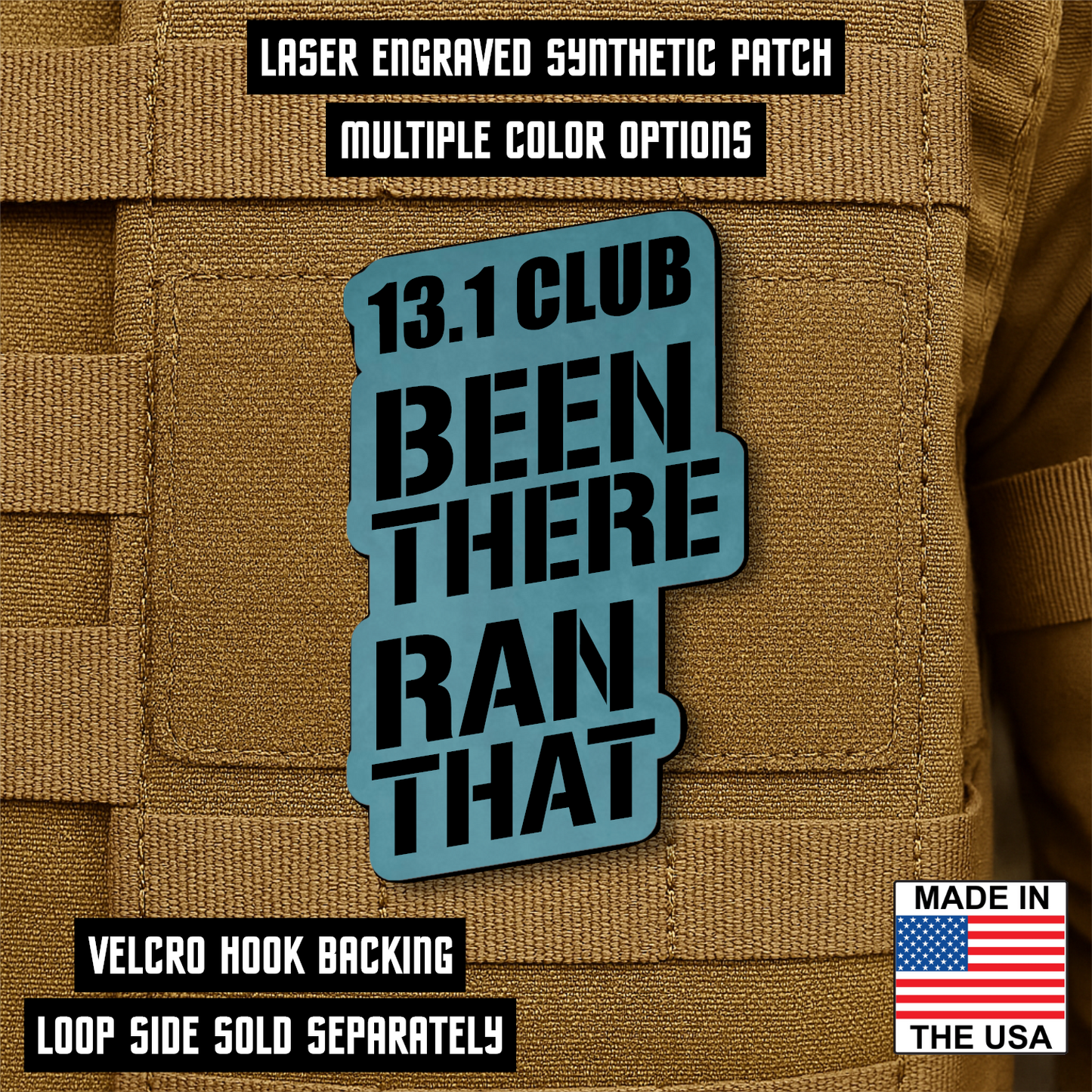 13.1 Club Been There Ran That Funny Half-Marathon Running Morale Patch 1.8"x3" Hook & Loop | Made in USA