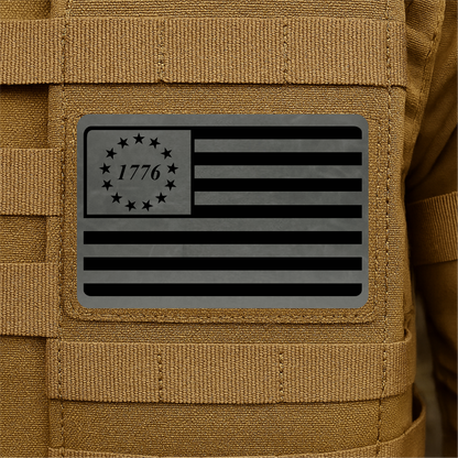 1776 American Flag Tactical Engraved Patch 2"x3" Hook & Loop | Made in USA