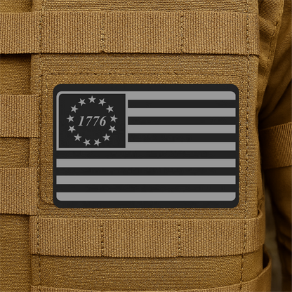 1776 American Flag Tactical Engraved Patch 2"x3" Hook & Loop | Made in USA