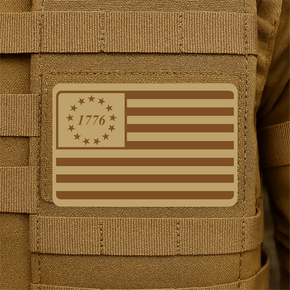 1776 American Flag Tactical Engraved Patch 2"x3" Hook & Loop | Made in USA