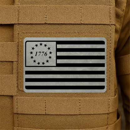 1776 American Flag Tactical Engraved Patch 2"x3" Hook & Loop | Made in USA