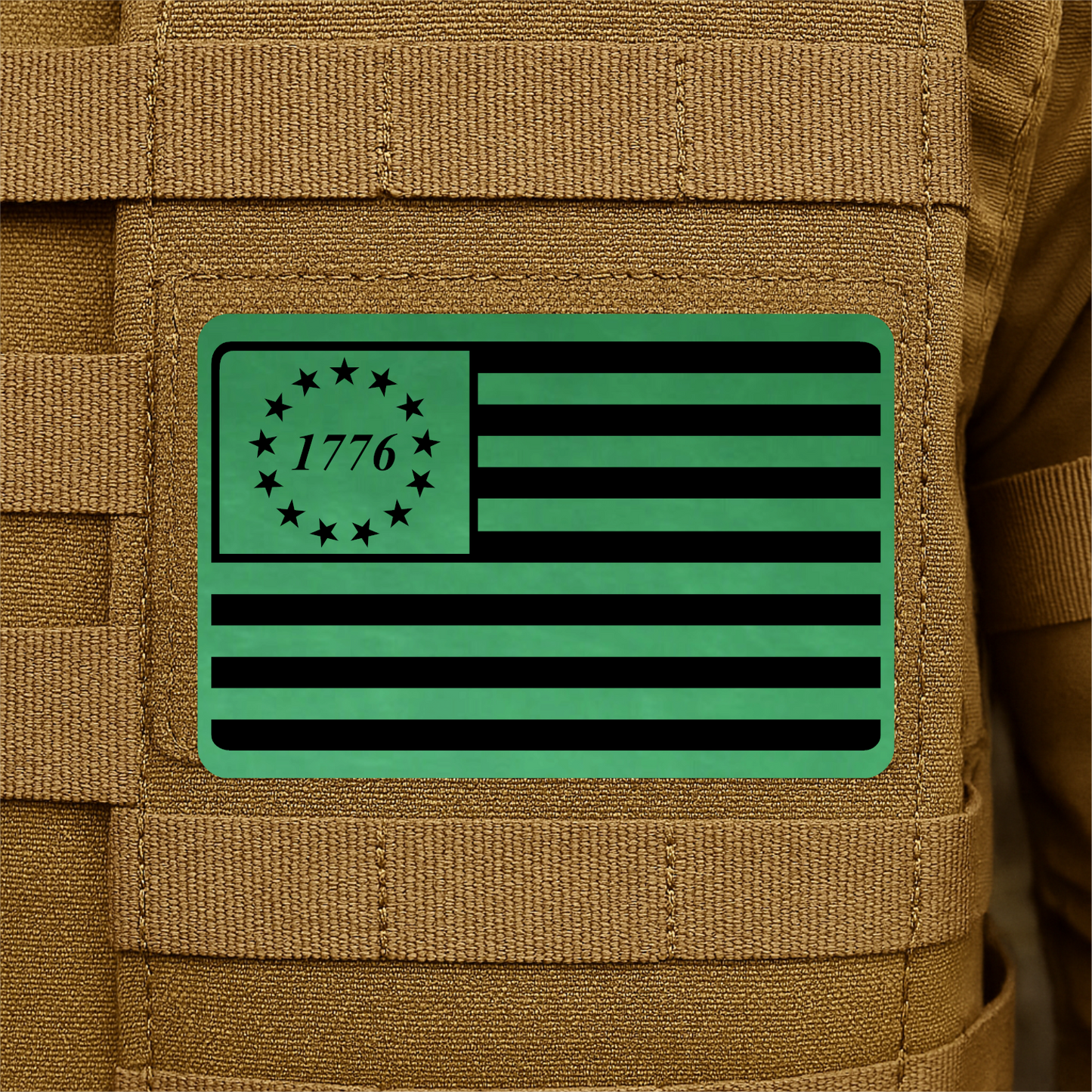 1776 American Flag Tactical Engraved Patch 2"x3" Hook & Loop | Made in USA