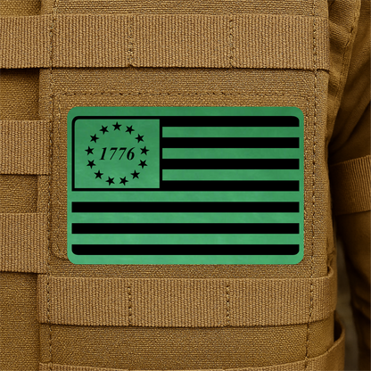 1776 American Flag Tactical Engraved Patch 2"x3" Hook & Loop | Made in USA