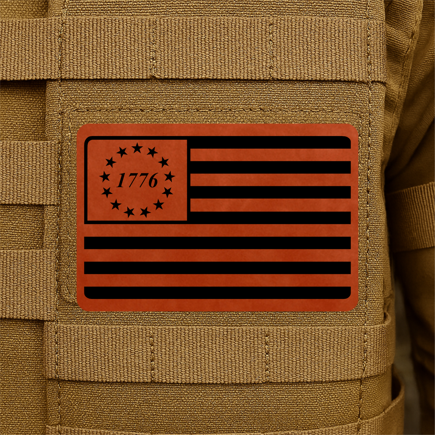 1776 American Flag Tactical Engraved Patch 2"x3" Hook & Loop | Made in USA