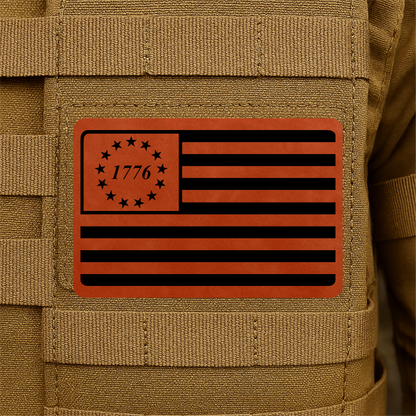 1776 American Flag Tactical Engraved Patch 2"x3" Hook & Loop | Made in USA