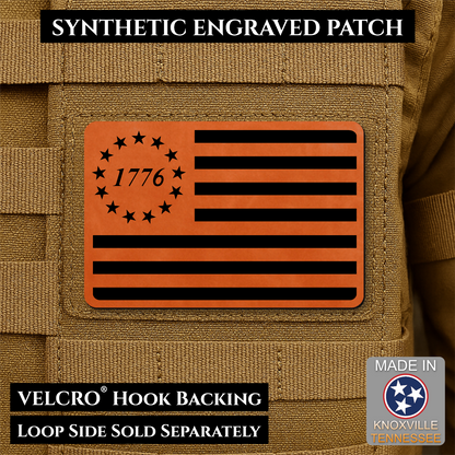 Tactical 1776 America 250th Flag Patch | Made in USA | VELCRO® Brand Hook Backing