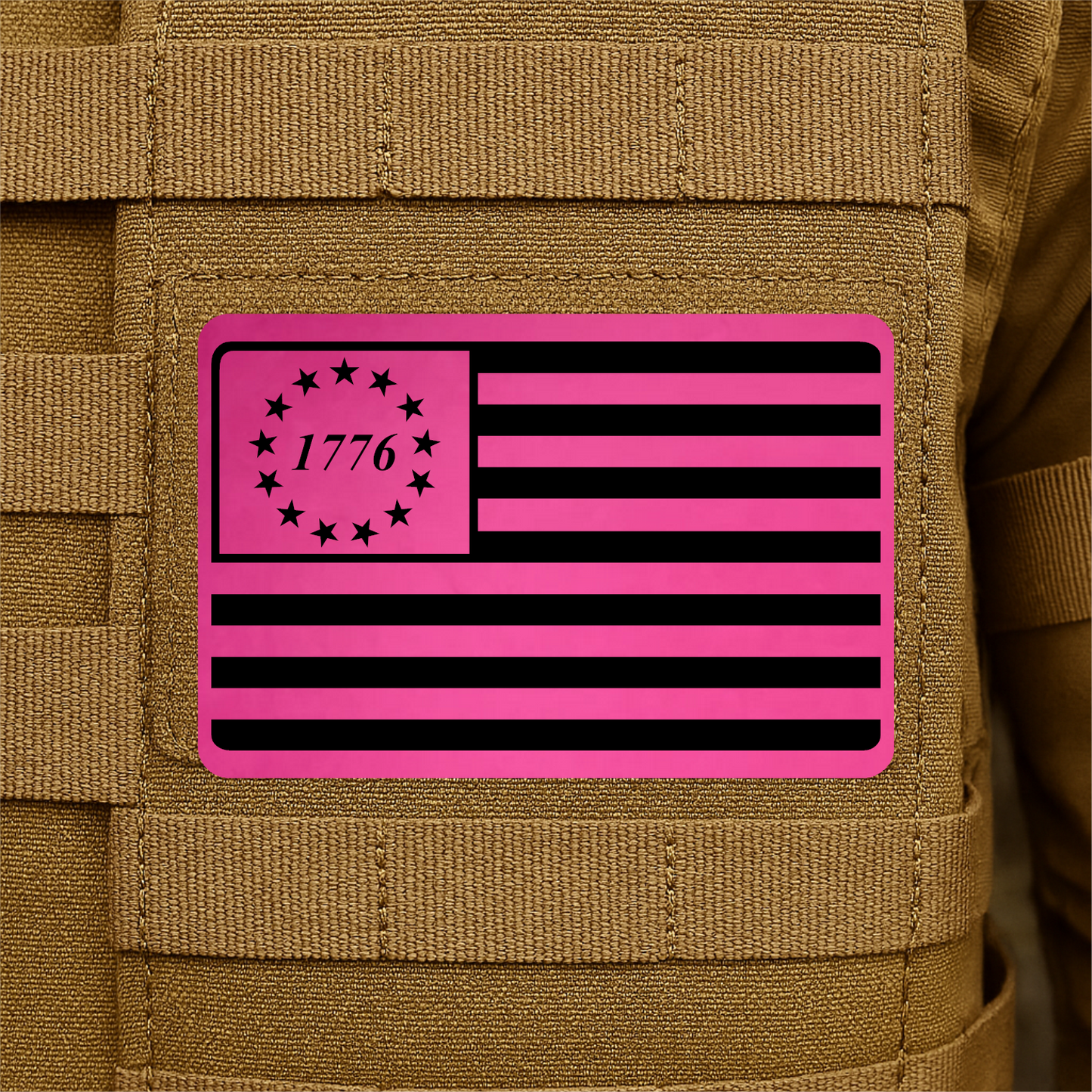 1776 American Flag Tactical Engraved Patch 2"x3" Hook & Loop | Made in USA