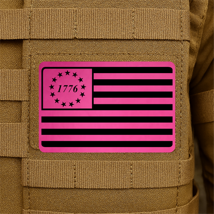 1776 American Flag Tactical Engraved Patch 2"x3" Hook & Loop | Made in USA