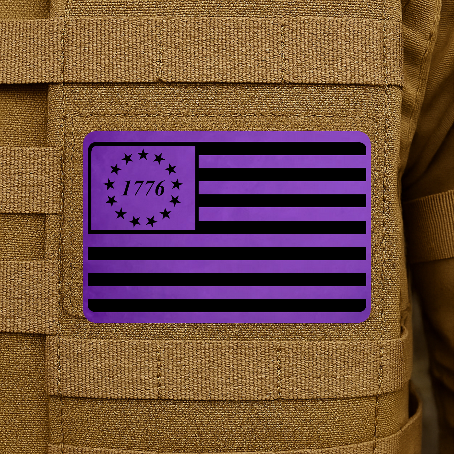 1776 American Flag Tactical Engraved Patch 2"x3" Hook & Loop | Made in USA