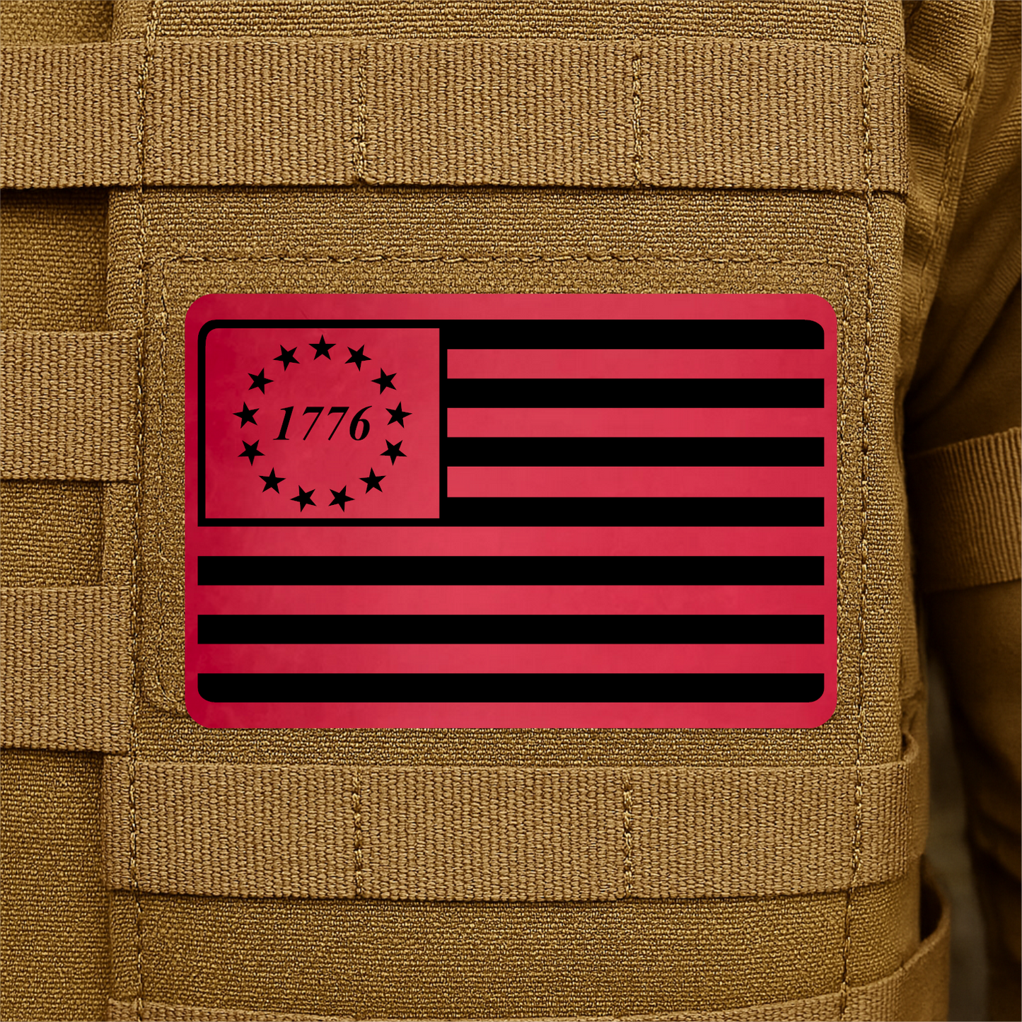 1776 American Flag Tactical Engraved Patch 2"x3" Hook & Loop | Made in USA