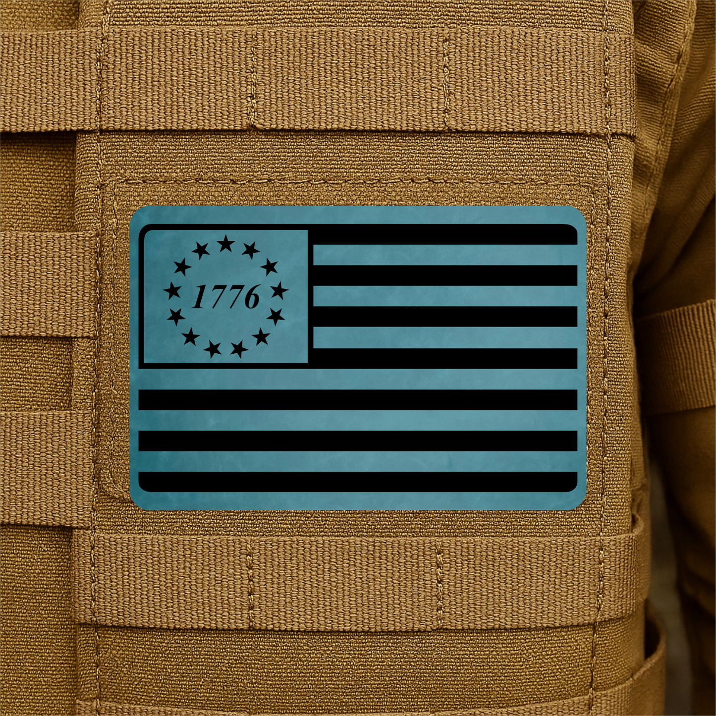 1776 American Flag Tactical Engraved Patch 2"x3" Hook & Loop | Made in USA