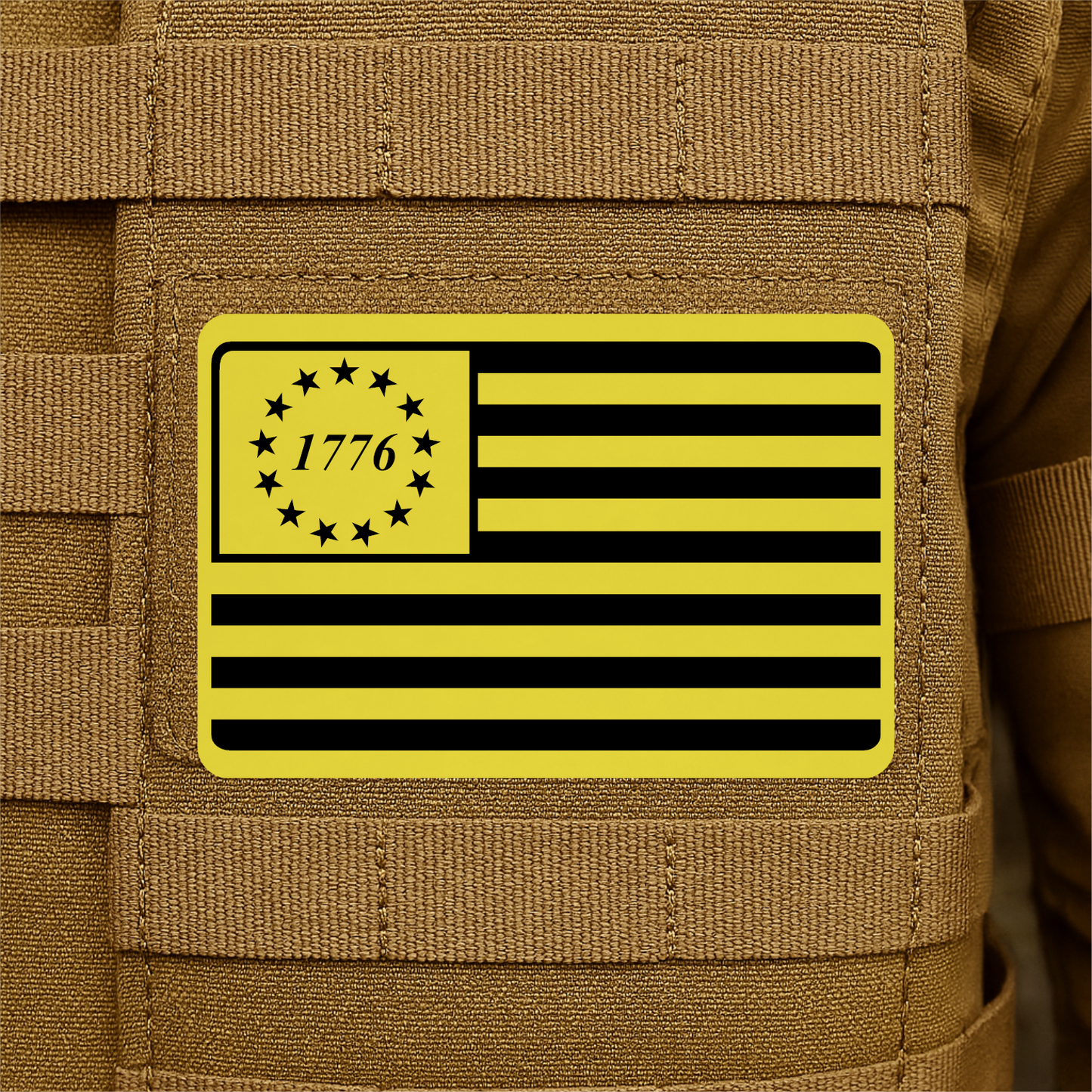 1776 American Flag Tactical Engraved Patch 2"x3" Hook & Loop | Made in USA