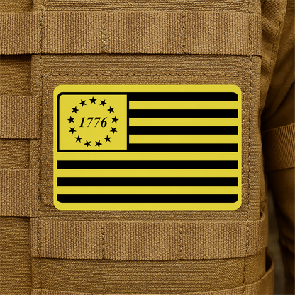 1776 American Flag Tactical Engraved Patch 2"x3" Hook & Loop | Made in USA