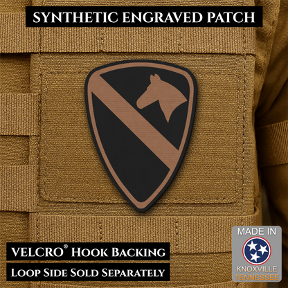 Army 1st Cavalry Division Morale Patch, 2.2x3" | Made in USA | VELCRO® Brand Hook Backing