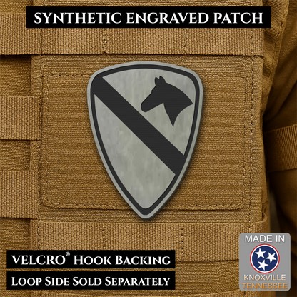 Army 1st Cavalry Division Morale Patch, 2.2x3" | Made in USA | VELCRO® Brand Hook Backing