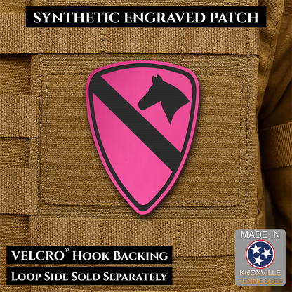 Army 1st Cavalry Division Morale Patch, 2.2x3" | Made in USA | VELCRO® Brand Hook Backing