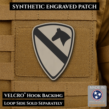 Army 1st Cavalry Division Morale Patch, 2.2x3" | Made in USA | VELCRO® Brand Hook Backing