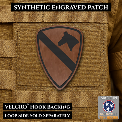 Army 1st Cavalry Division Morale Patch, 2.2x3" | Made in USA | VELCRO® Brand Hook Backing