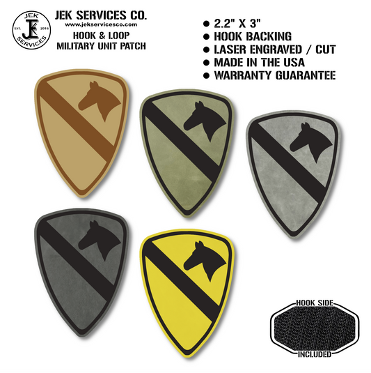 1st Cavalry Division Engraved Morale Patch – 2.2” x 3” Hook & Loop Tactical Patch | Made in USA