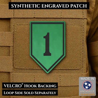Army 1st Infantry Division Morale Patch, 2x3" | Made in USA | VELCRO® Brand Hook Backing