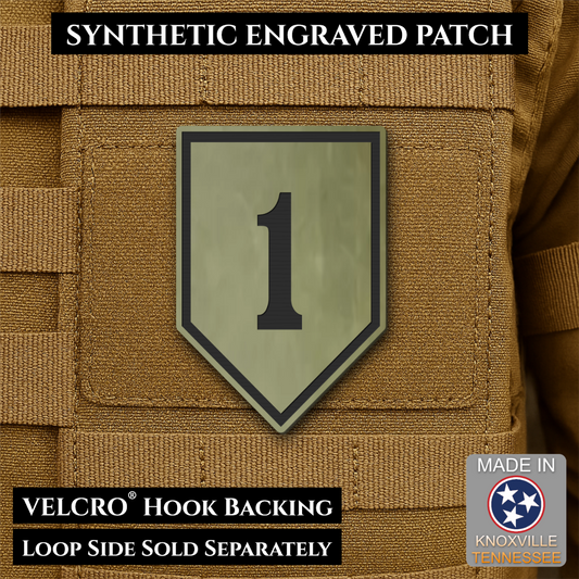 Army 1st Infantry Division Morale Patch, 2x3" | Made in USA | VELCRO® Brand Hook Backing