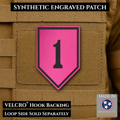 Army 1st Infantry Division Morale Patch, 2x3" | Made in USA | VELCRO® Brand Hook Backing