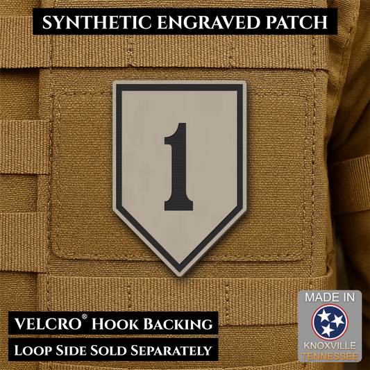 Army 1st Infantry Division Morale Patch, 2x3" | Made in USA | VELCRO® Brand Hook Backing