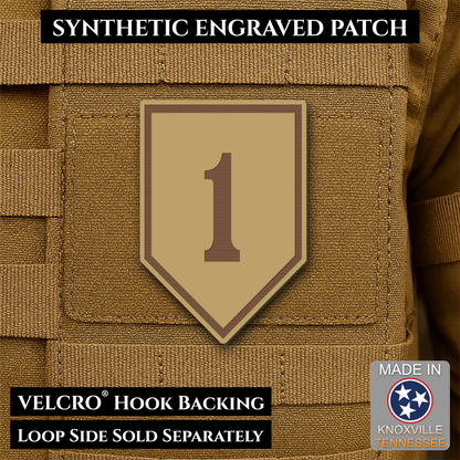 Army 1st Infantry Division Morale Patch, 2x3" | Made in USA | VELCRO® Brand Hook Backing