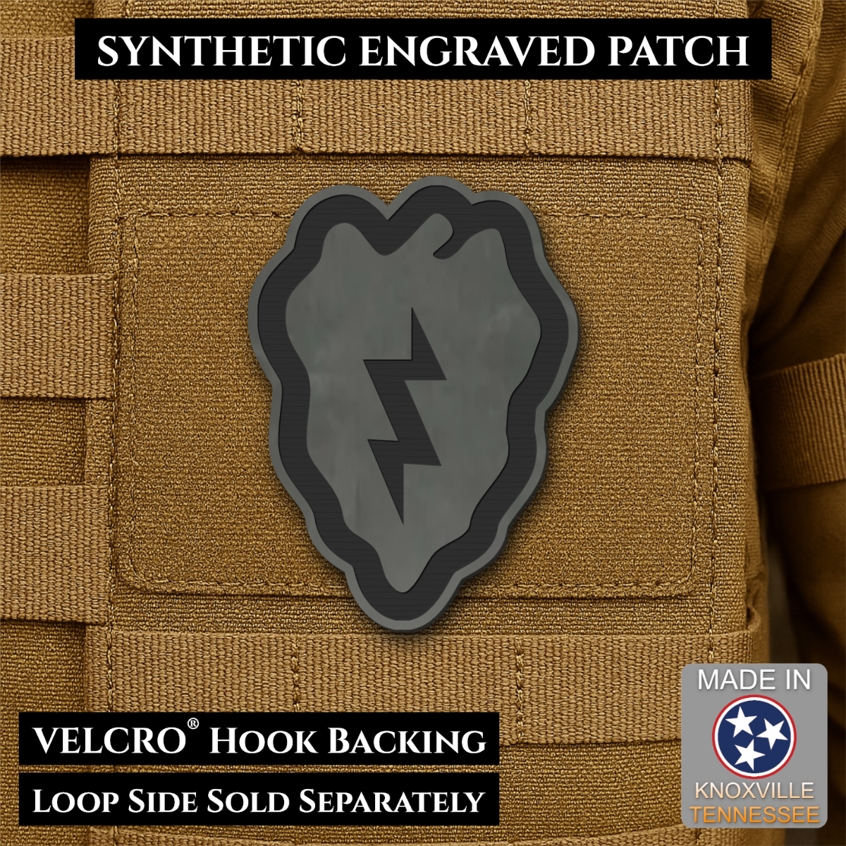 Army 25th Infantry Division Morale Patch, 2x3" | Made in USA | VELCRO® Brand Hook Backing