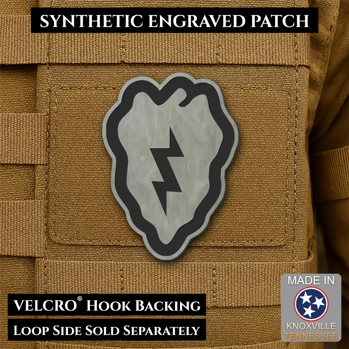 Army 25th Infantry Division Morale Patch, 2x3" | Made in USA | VELCRO® Brand Hook Backing