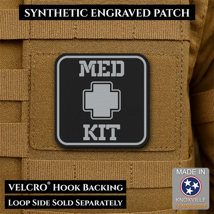 Med Kit IFAK, First-Aid Pouch Identification Patch, 2x2" | Made in USA | VELCRO® Brand Hook Backing
