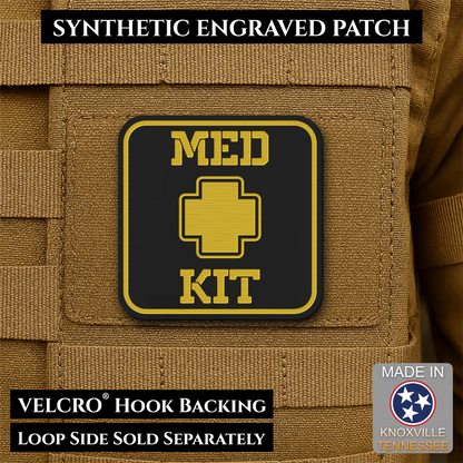 Med Kit IFAK, First-Aid Pouch Identification Patch, 2x2" | Made in USA | VELCRO® Brand Hook Backing