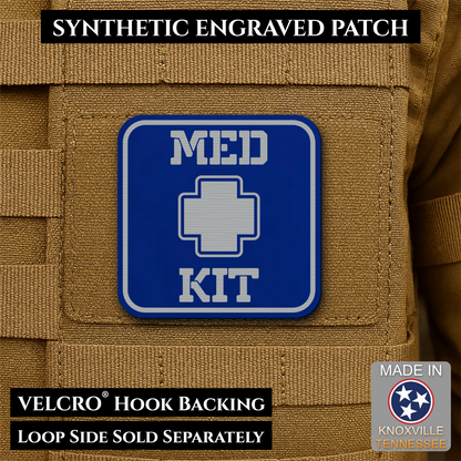 Med Kit IFAK, First-Aid Pouch Identification Patch, 2x2" | Made in USA | VELCRO® Brand Hook Backing