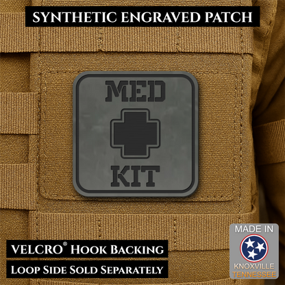 Med Kit IFAK, First-Aid Pouch Identification Patch, 2x2" | Made in USA | VELCRO® Brand Hook Backing