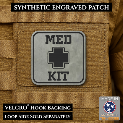 Med Kit IFAK, First-Aid Pouch Identification Patch, 2x2" | Made in USA | VELCRO® Brand Hook Backing