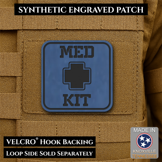 Med Kit IFAK, First-Aid Pouch Identification Patch, 2x2" | Made in USA | VELCRO® Brand Hook Backing