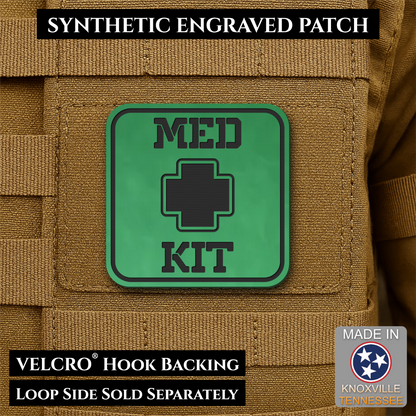 Med Kit IFAK, First-Aid Pouch Identification Patch, 2x2" | Made in USA | VELCRO® Brand Hook Backing