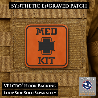 Med Kit IFAK, First-Aid Pouch Identification Patch, 2x2" | Made in USA | VELCRO® Brand Hook Backing