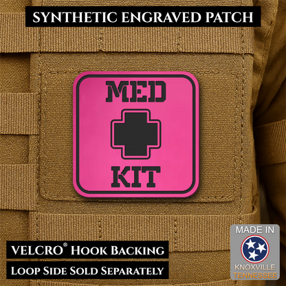 Med Kit IFAK, First-Aid Pouch Identification Patch, 2x2" | Made in USA | VELCRO® Brand Hook Backing