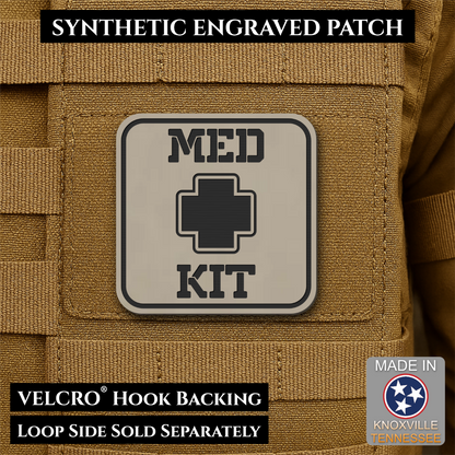 Med Kit IFAK, First-Aid Pouch Identification Patch, 2x2" | Made in USA | VELCRO® Brand Hook Backing
