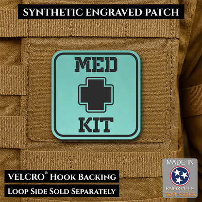 Med Kit IFAK, First-Aid Pouch Identification Patch, 2x2" | Made in USA | VELCRO® Brand Hook Backing