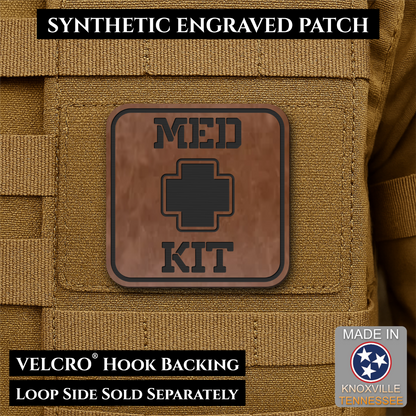 Med Kit IFAK, First-Aid Pouch Identification Patch, 2x2" | Made in USA | VELCRO® Brand Hook Backing