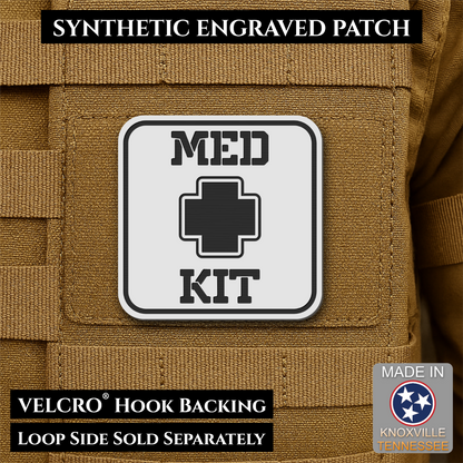 Med Kit IFAK, First-Aid Pouch Identification Patch, 2x2" | Made in USA | VELCRO® Brand Hook Backing