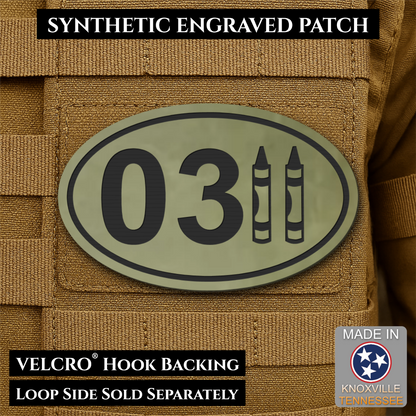 USMC 0311 Marine Infantry Crayon Morale Patch, 1.8x3" | Made in USA | VELCRO® Brand Hook Backing