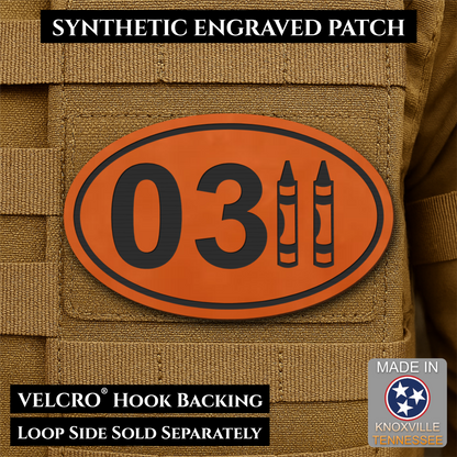 USMC 0311 Marine Infantry Crayon Morale Patch, 1.8x3" | Made in USA | VELCRO® Brand Hook Backing