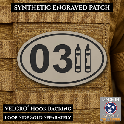 USMC 0311 Marine Infantry Crayon Morale Patch, 1.8x3" | Made in USA | VELCRO® Brand Hook Backing