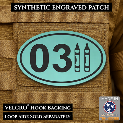 USMC 0311 Marine Infantry Crayon Morale Patch, 1.8x3" | Made in USA | VELCRO® Brand Hook Backing