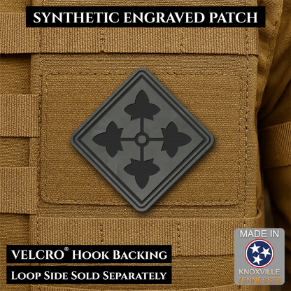 Army 4th Infantry Division Morale Patch, 3x3" | Made in USA | VELCRO® Brand Hook Backing