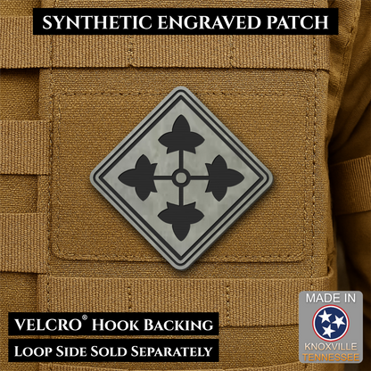 Army 4th Infantry Division Morale Patch, 3x3" | Made in USA | VELCRO® Brand Hook Backing